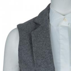 Pre Owned Victoria Victoria Beckham Grey Wool Double Layer Sleeveless Coat S
