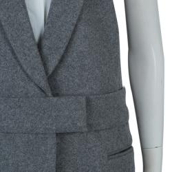 Pre Owned Victoria Victoria Beckham Grey Wool Double Layer Sleeveless Coat S