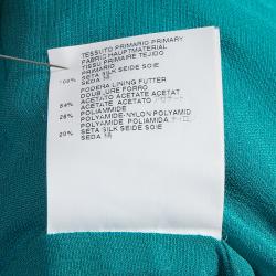 Pre Owned Viktor & Rolf Blue Silk Contrast Lapel Waist Tie Detail Dress M