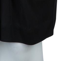 Viktor & Rolf Black Knit Contrast Power Shoulder Overlap Dress M
