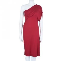 Vivienne Westwood Anglomania Red Aster One Shoulder Jersey Dress XL