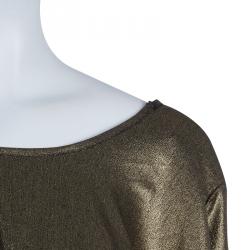 Vivienne Westwood Anglomania Gold Metallic Long Sleeve Top S
