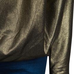 Vivienne Westwood Anglomania Gold Metallic Long Sleeve Top S
