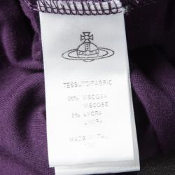 Vivienne Westwood Anglomania Purple Knit Draped Midi Dress S