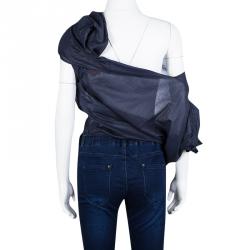 Vivienne Westwood Red Label Blue Draped Asymmetric Off Shoulder Top M