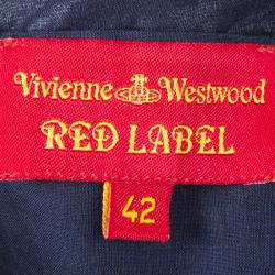 Vivienne Westwood Red Label Blue Draped Asymmetric Off Shoulder Top M