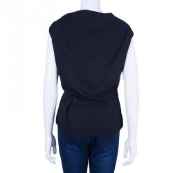 Pre Owned Vivienne Westwood Anglomania Black Crepe Peplum Top L