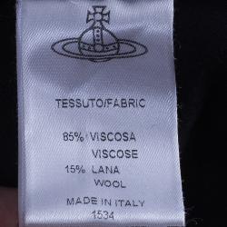 Pre Owned Vivienne Westwood Anglomania Black Crepe Peplum Top L