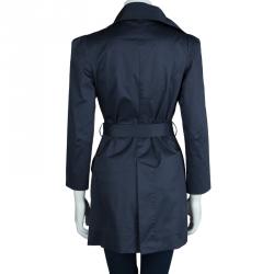 Vivienne Westwood Anglomania  Navy Blue Cotton Belted Trench Coat S