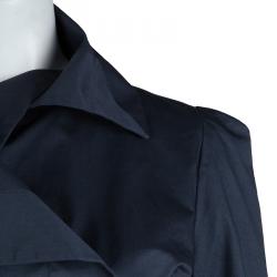 Vivienne Westwood Anglomania  Navy Blue Cotton Belted Trench Coat S