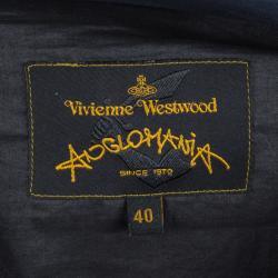 Vivienne Westwood Anglomania  Navy Blue Cotton Belted Trench Coat S