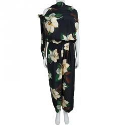 Vivienne Westwood Anglomania Black Floral Printed  Jumpsuit M