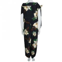 Vivienne Westwood Anglomania Black Floral Printed  Jumpsuit M