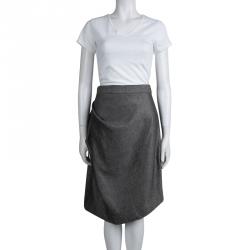 Pre Owned Vivienne Westwood Anglomania Grey Textured Draped Skirt L