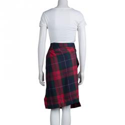 Vivienne Westwood Anglomania Plaid Wool Draped Philosophy Skirt L