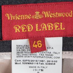 Vivienne Westwood Red Label Grey Wool A-Symmetric Hem Line Detail Skirt L