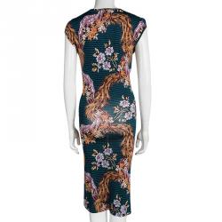 Pre Owned Vivienne Westwood Anglomania Multicolor Floral Printed Drape Detail Dress XS