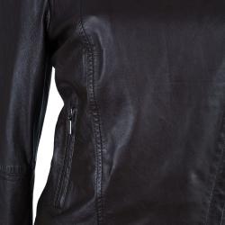 Pre Owned Weekend Max Mara Brown Leather Biker Jacket M