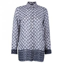 Pre Owned Weekend Max Mara Geometric Print Silk Shirt S