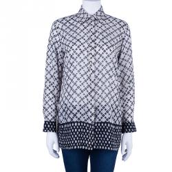 Pre Owned Weekend Max Mara Geometric Print Silk Shirt S