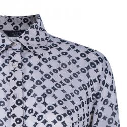 Pre Owned Weekend Max Mara Geometric Print Silk Shirt S