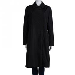 Pre Owned Weekend Max Mara Black Padded Nylon Overcoat M