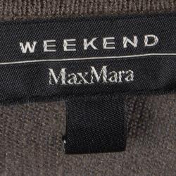 Pre Owned Weekend By Max Mara Brown and Orange Striped Belted Cardigan XS