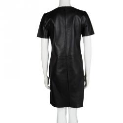 Pre Owned Yves Saint Laurent Black Classic Plonge Leather Dress M
