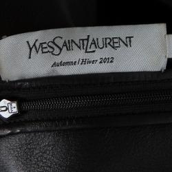 Pre Owned Yves Saint Laurent Black Classic Plonge Leather Dress M