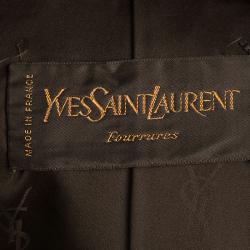 Pre Owned Yves Saint Laurent Fourrures Brown Fox Fur Coat M