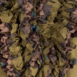 Pre Owned Yves Saint Laurent Multicolor Cotton Ruffle Placket Detail Blouse L