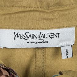Pre Owned Yves Saint Laurent Multicolor Cotton Ruffle Placket Detail Blouse L