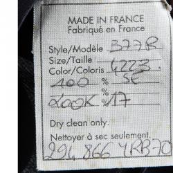 Pre Owned Yves Saint Laurent Navy Blue Silk Tie Detail Open Front Top M