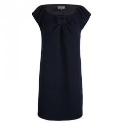 Zac Posen Navy Blue Textured Shetland Knot Dress M