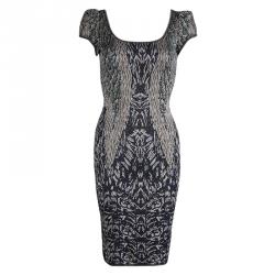 Zac Posen Multicolor Lurex Knit Bodycon Dress S 