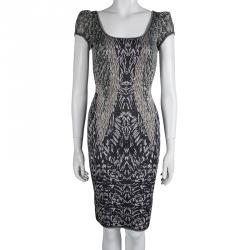 Zac Posen Multicolor Lurex Knit Bodycon Dress S 