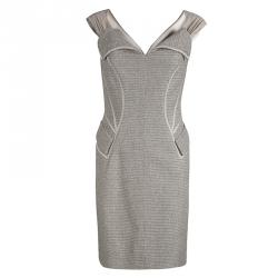Zac Posen Grey Tweed Sleeveless Cocktail Dress S