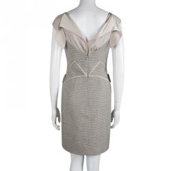 Zac Posen Grey Tweed Sleeveless Cocktail Dress S