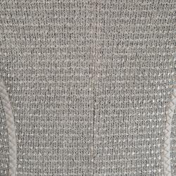Zac Posen Grey Tweed Sleeveless Cocktail Dress S