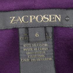 مملوكة مسبقًا توب زاك بوزن حرير بنفسجي بكشكشة مزينة أكمام قصيرة M