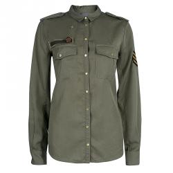 Pre Owned Zadig Military Green Button Down Shirt S