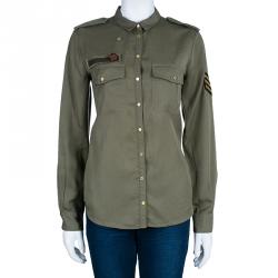 Pre Owned Zadig Military Green Button Down Shirt S
