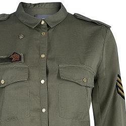 Pre Owned Zadig Military Green Button Down Shirt S