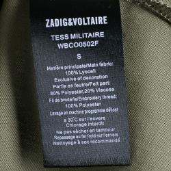 Pre Owned Zadig Military Green Button Down Shirt S