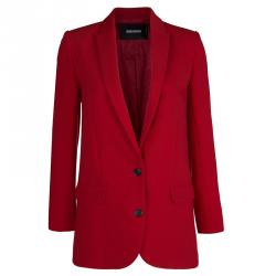 Pre Owned Zadig & Voltaire Red Studded Back Detail Deluxe Blazer S