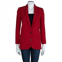 Pre Owned Zadig & Voltaire Red Studded Back Detail Deluxe Blazer S