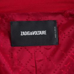 Pre Owned Zadig & Voltaire Red Studded Back Detail Deluxe Blazer S
