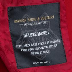 Pre Owned Zadig & Voltaire Red Studded Back Detail Deluxe Blazer S