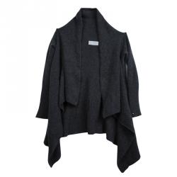 Zadig and Voltaire Grey Cashmere High Low Open Front Cardigan M