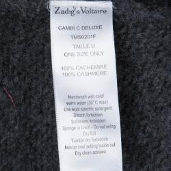 Zadig and Voltaire Grey Cashmere High Low Open Front Cardigan M
